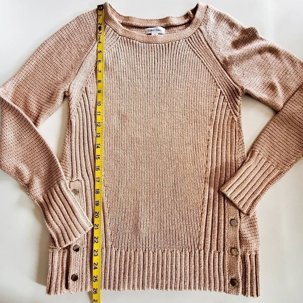 Calvin Klein Knit Long Sleeve Sweater Blush Size M - Picture 9 of 10